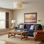 Elsbeth French Country White Linen Tiered Drum Ceiling Light