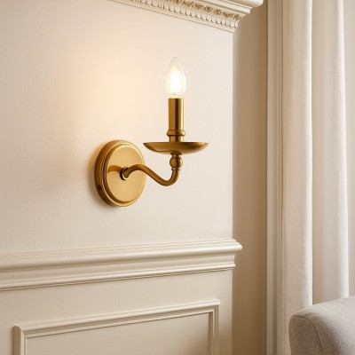 Calvert Vintage Candle Shape Metal 1/2 Light Wall Light Calvert Vintage Candle Shape Metal 1/2 Light Wall Light