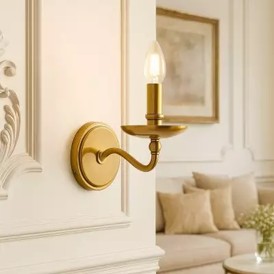 Calvert Vintage Candle Shape Metal 1/2 Light Wall Light Calvert Vintage Candle Shape Metal 1/2 Light Wall Light