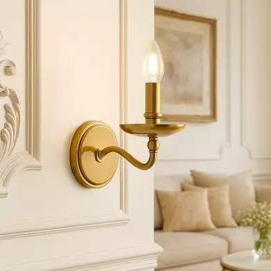 Calvert Vintage Candle Shape Metal 1/2 Light Wall Light Calvert Vintage Candle Shape Metal 1/2 Light Wall Light