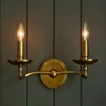 Calvert Vintage Candle Shape Metal 1/2 Light Wall Light