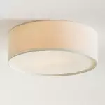 Toren Modern Linen Fabric Drum Flush Mount Ceiling Light