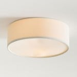 Elsbeth French Country White Linen Tiered Drum Ceiling Light