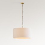 Toren Modern White Linen Drum Pendant Light