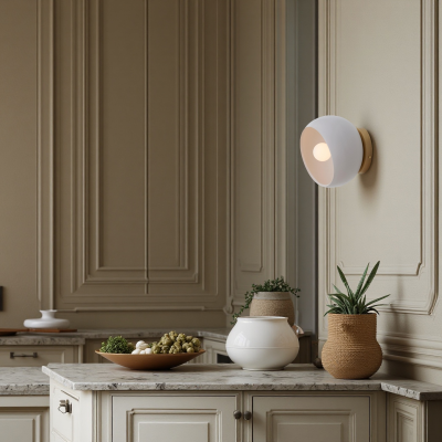 Kalini Farmhouse Round Soft Ceramic Flush Mount Wall Sconce Kalini Farmhouse Round Soft Ceramic Flush Mount Wall Sconce