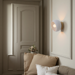 Kalini Farmhouse Round Soft Ceramic Flush Mount Wall Sconce
