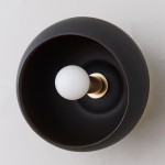 Kalini Farmhouse Round Soft Ceramic Flush Mount Wall Sconce