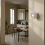 Kalini Farmhouse Round Soft Ceramic Flush Mount Wall Sconce