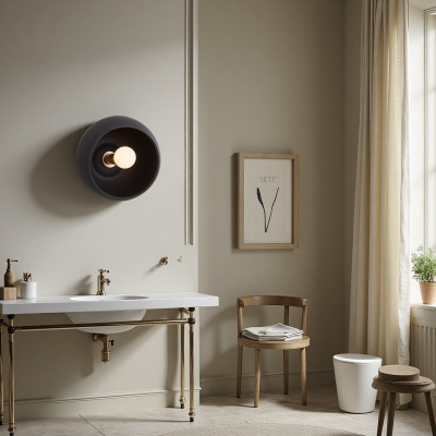 Kalini Farmhouse Round Soft Ceramic Flush Mount Wall Sconce Kalini Farmhouse Round Soft Ceramic Flush Mount Wall Sconce
