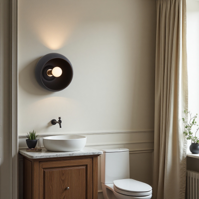 Kalini Farmhouse Round Soft Ceramic Flush Mount Wall Sconce Kalini Farmhouse Round Soft Ceramic Flush Mount Wall Sconce