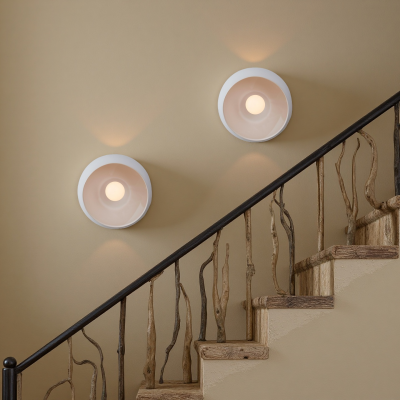 Kalini Farmhouse Round Soft Ceramic Flush Mount Wall Sconce Kalini Farmhouse Round Soft Ceramic Flush Mount Wall Sconce