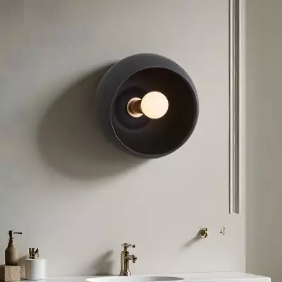 Kalini Farmhouse Round Soft Ceramic Flush Mount Wall Sconce Kalini Farmhouse Round Soft Ceramic Flush Mount Wall Sconce