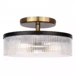 Karen Minimalist Glass Ribbed Semi Flush Ceiling Light
