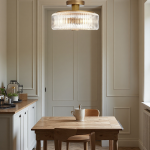 Willa Rustic Round Ribbed Glass Ceiling Light