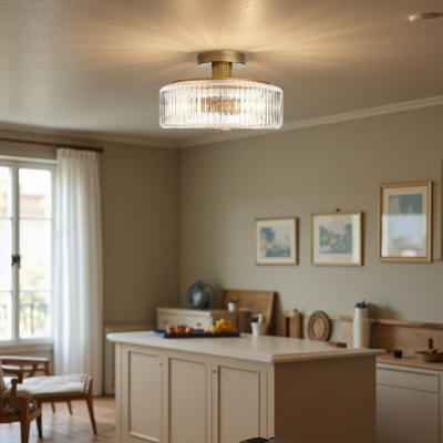 Willa Rustic Round Ribbed Glass Ceiling Light Willa Rustic Round Ribbed Glass Ceiling Light