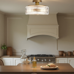 Willa Rustic Round Ribbed Glass Ceiling Light