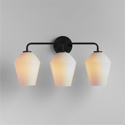 Konig Minimalist 3-Light Brass Glass Wall Light Konig Minimalist 3-Light Brass Glass Wall Light