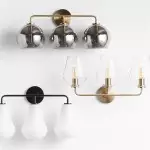 Konig Minimalist 3-Light Brass Glass Wall Light