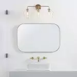 Konig Minimalist 3-Light Brass Glass Wall Light