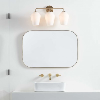 Konig Minimalist 3-Light Brass Glass Wall Light Konig Minimalist 3-Light Brass Glass Wall Light