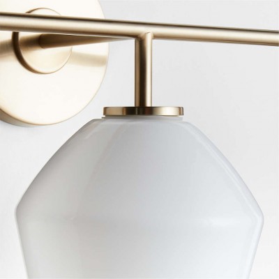 Konig Minimalist 3-Light Brass Glass Wall Light Konig Minimalist 3-Light Brass Glass Wall Light