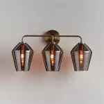 Konig Minimalist 3-Light Brass Glass Wall Light