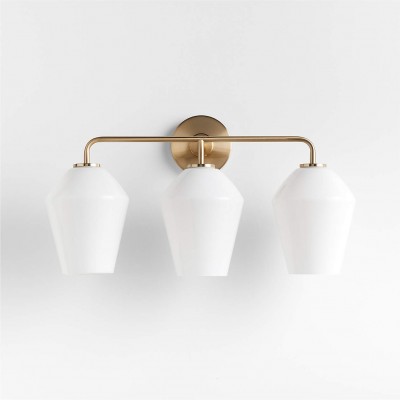 Konig Minimalist 3-Light Brass Glass Wall Light Konig Minimalist 3-Light Brass Glass Wall Light