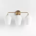 Konig Minimalist 3-Light Brass Glass Wall Light