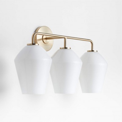 Konig Minimalist 3-Light Brass Glass Wall Light Konig Minimalist 3-Light Brass Glass Wall Light