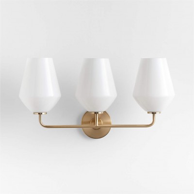 Konig Minimalist 3-Light Brass Glass Wall Light Konig Minimalist 3-Light Brass Glass Wall Light