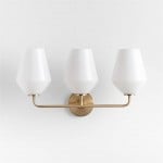 Konig Minimalist 3-Light Brass Glass Wall Light