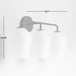 Konig Minimalist 3-Light Brass Glass Wall Light