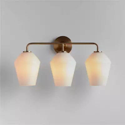 Konig Minimalist 3-Light Brass Glass Wall Light Konig Minimalist 3-Light Brass Glass Wall Light