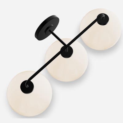 Konig Minimalist 3-Light Round Shade Brass Glass Wall Light Konig Minimalist 3-Light Round Shade Brass Glass Wall Light