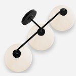 Konig Minimalist 3-Light Round Shade Brass Glass Wall Light