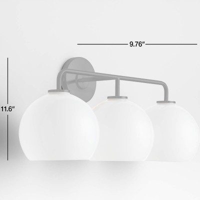 Konig Minimalist 3-Light Round Shade Brass Glass Wall Light Konig Minimalist 3-Light Round Shade Brass Glass Wall Light
