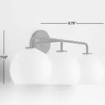 Konig Minimalist 3-Light Round Shade Brass Glass Wall Light