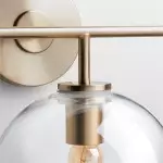 Konig Minimalist 3-Light Round Shade Brass Glass Wall Light