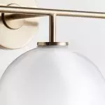 Konig Minimalist 3-Light Round Shade Brass Glass Wall Light