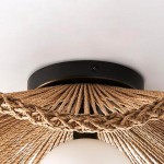 Lovary Bohemian Rattan Flower Flush Mount Ceiling Light