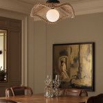 Lovary Bohemian Rattan Flower Flush Mount Ceiling Light