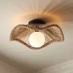 Karen Minimalist Glass Ribbed 3-Light Semi Flush Ceiling Light