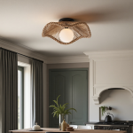 Lovary Bohemian Rattan Flower Flush Mount Ceiling Light