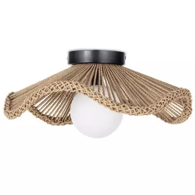 Lovary Bohemian Rattan Flower Flush Mount Ceiling Light