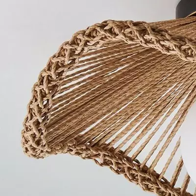 Lovary Bohemian Rattan Flower Flush Mount Ceiling Light