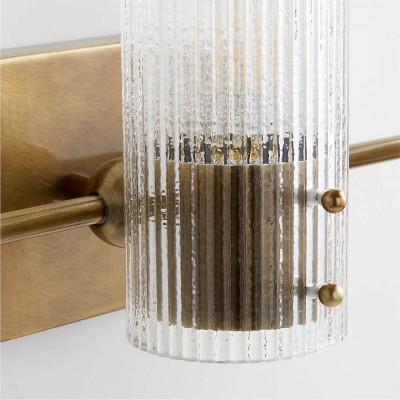 Joanna Modern 2/3 Light Ribbed Fluted Glass Wall Light Joanna Modern 2/3 Light Ribbed Fluted Glass Wall Light