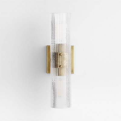 Joanna Modern 2/3 Light Ribbed Fluted Glass Wall Light Joanna Modern 2/3 Light Ribbed Fluted Glass Wall Light