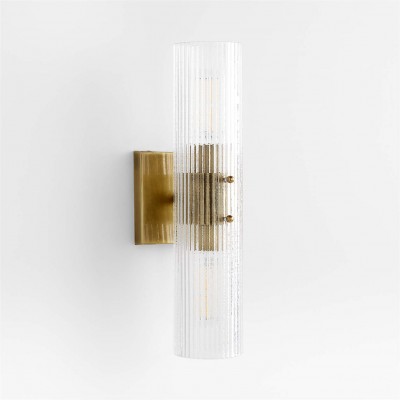 Joanna Modern 2/3 Light Ribbed Fluted Glass Wall Light Joanna Modern 2/3 Light Ribbed Fluted Glass Wall Light