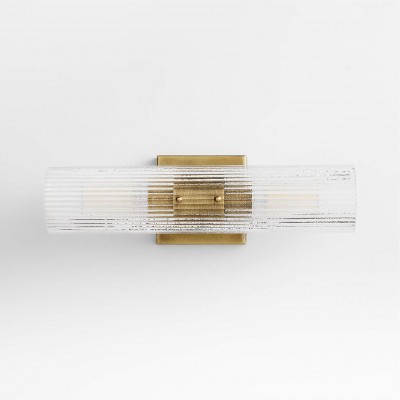 Joanna Modern 2/3 Light Ribbed Fluted Glass Wall Light Joanna Modern 2/3 Light Ribbed Fluted Glass Wall Light