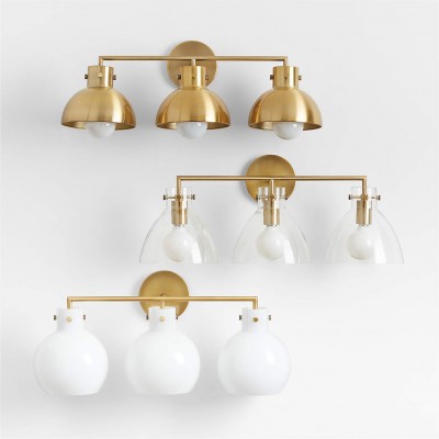 York Minimalist 3-Light Glass Globe Metal Wall Light York Minimalist 3-Light Glass Globe Metal Wall Light